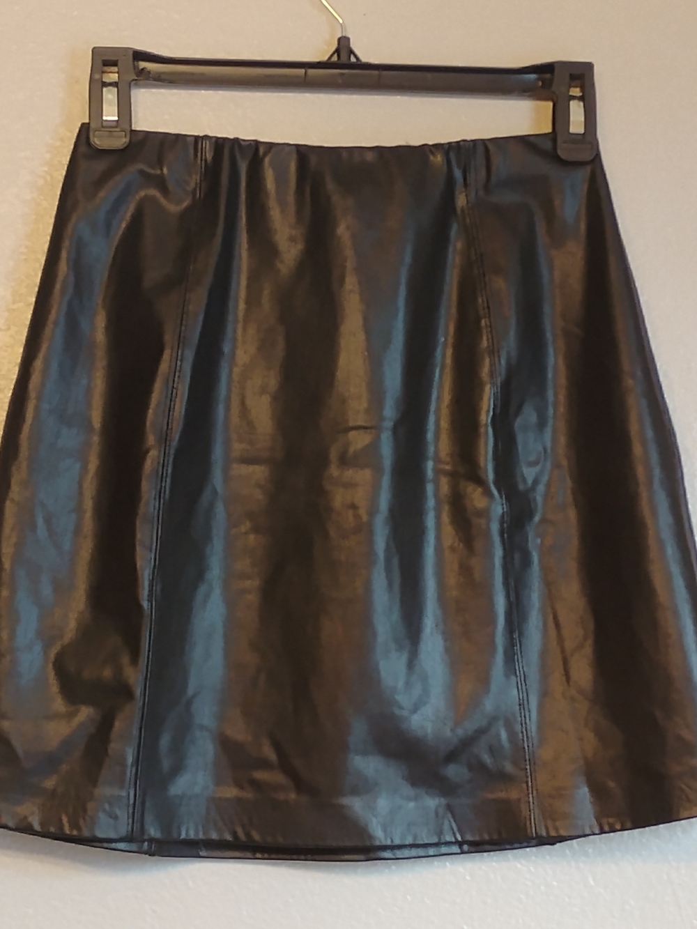 Olive & Oak Black Faux Leather A-Line Skirt Sz Sm